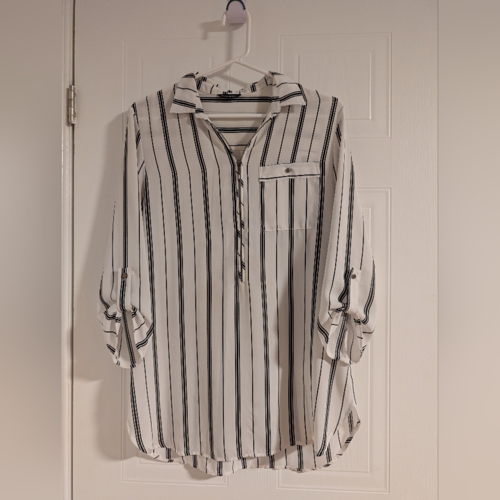 Striped tunic blouse